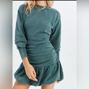 Something Navy ruched sweatshirt dress- size S